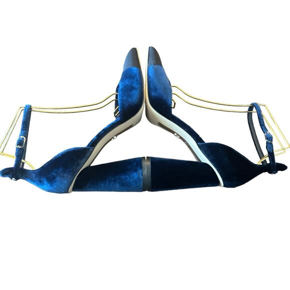 Sam Edelman Christine Two Tone Ankle Strap Block Heels Classic Modern NEW 9 - Picture 9 of 11